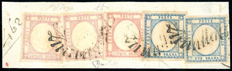 1861 - 5 grana lilla, due ... 