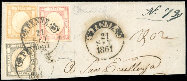 1861 - 1 grano grigio scuro, 5 ... 