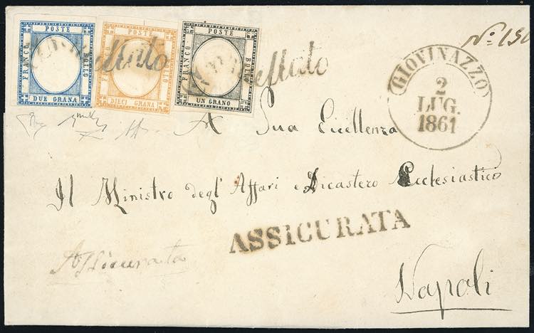 1861 - 1 grano nero grigiastro, 2 ... 