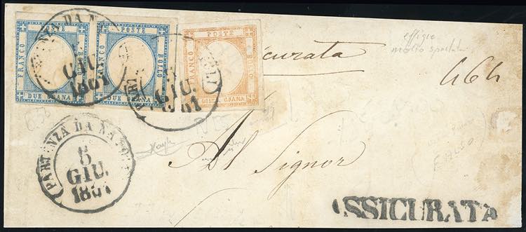 1861 - 10 grana arancio, falso per ... 