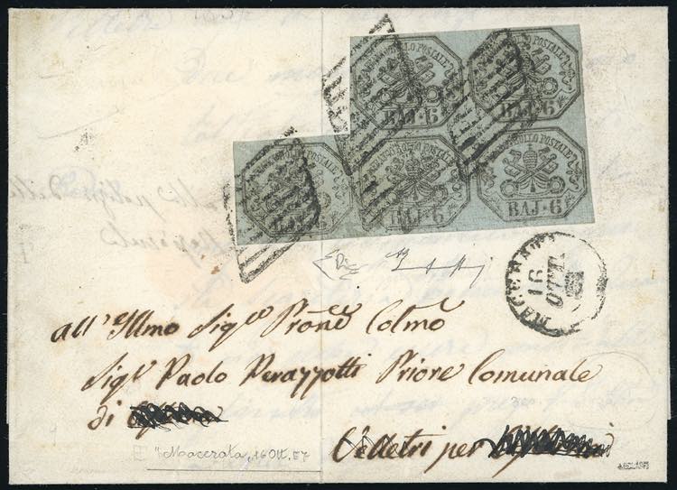 1857 - 6 baj grigio cenere, STAMPA ... 