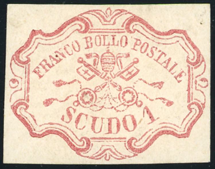 1852 - 1 scudo rosa carminio (11), ... 