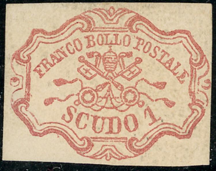 1852 - 1 scudo rosa carminio (11), ... 