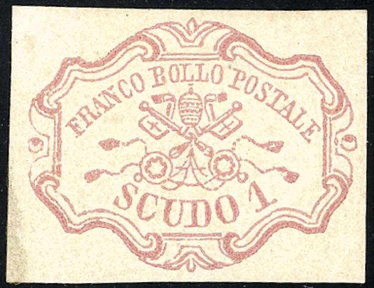 1852 - 1 scudo rosa carminio (11), ... 