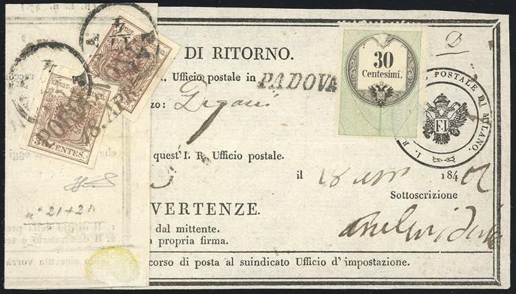 1857 - 30 cent. carta a macchina ... 