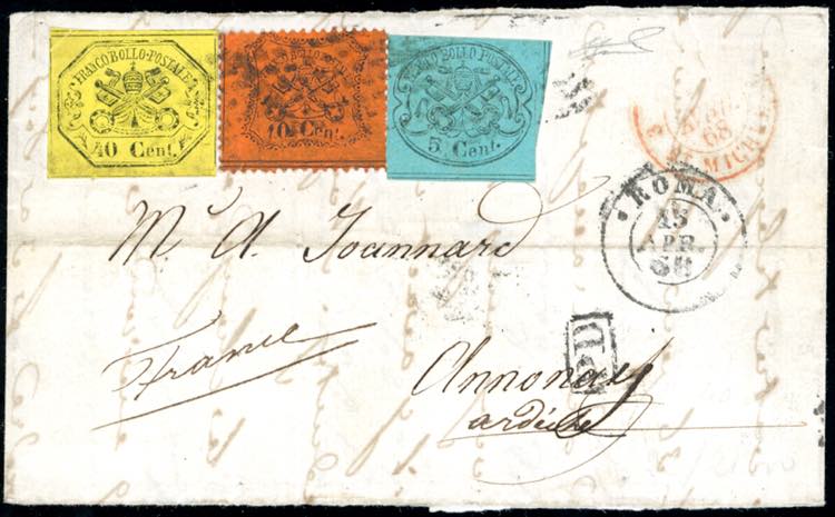 1868 - 5 cent. azzurro verdastro, ... 