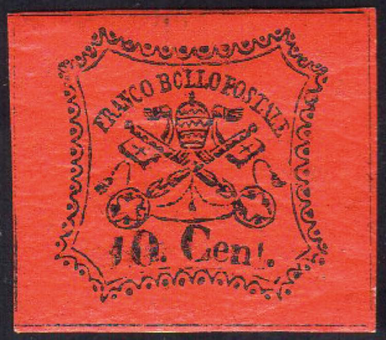 1867 - 10 cent. vermiglio arancio ... 