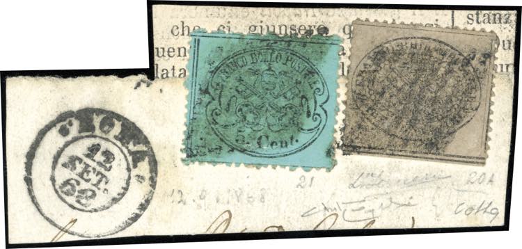 1868 - 3 cent. grigio rosa, 5 ... 