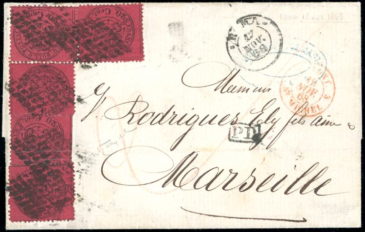 1868 - 20 cent. rosso bruno (27), ... 