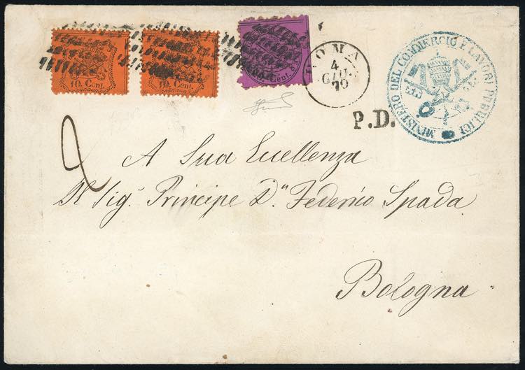 1870 - 10 cent. due esemplari e 20 ... 