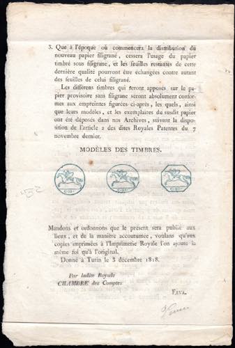 1818 - Manifesto camerale del ... 