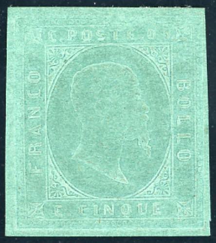 1853 - 5 cent. verde (4), perfetto ... 