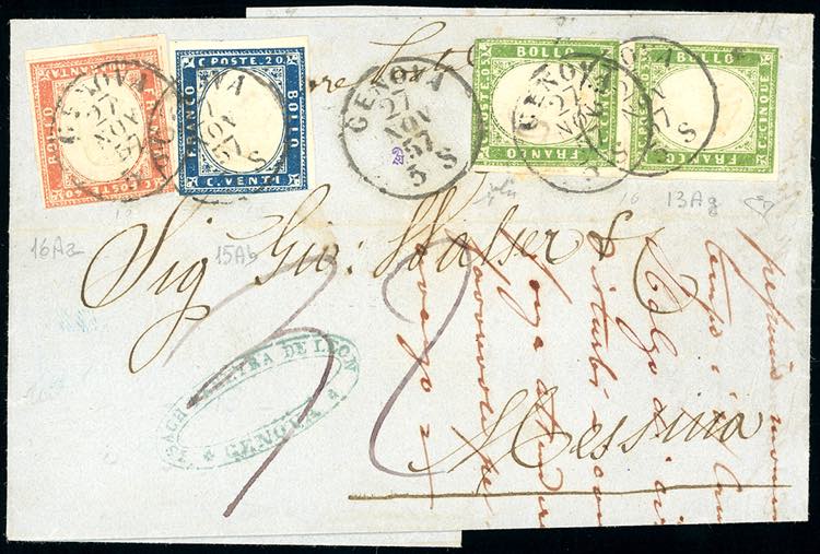 1857 - 5 cent. verde giallo, ... 