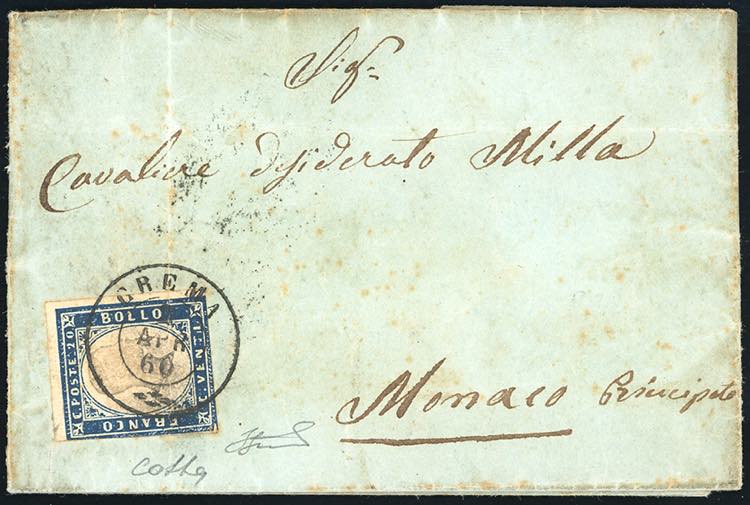 1860 - 20 cent. azzurro scurissimo ... 