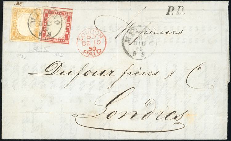 1859 - 80 cent. giallo ocra ... 