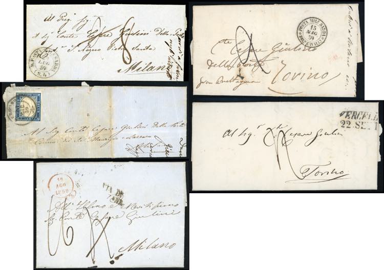 POSTA MILITARE 1848/59 - Cinque ... 