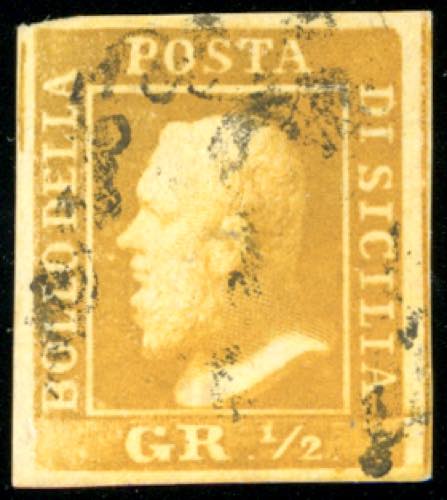 1859 - 1/2 grano giallo brunastro ... 