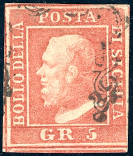 1859 - 5 grana rosa carminio, I ... 