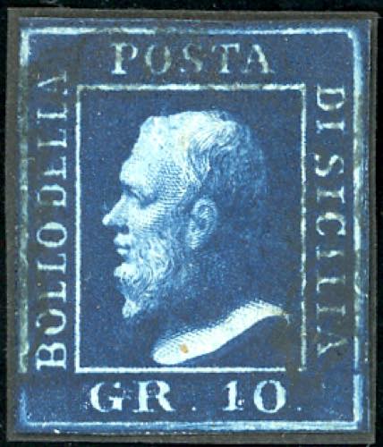 1859 - 10 grana azzurro cupo (12), ... 