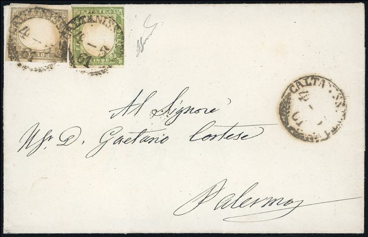 1861 - 5 cent. verde oliva, 10 ... 