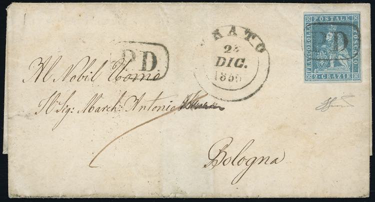 1855 - 2 crazie azzurro verdastro ... 