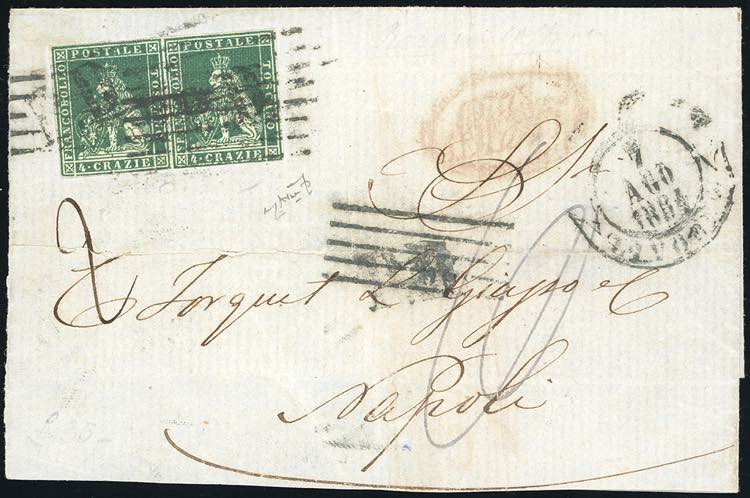 1854 - 4 crazie verde su grigio ... 