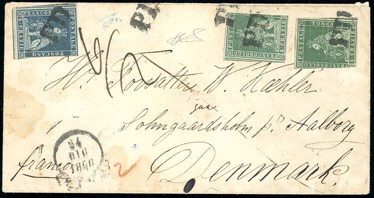 1856 - 4 crazie verde su grigio, ... 