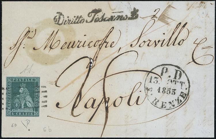 1853 - 4 crazie verde scuro su ... 