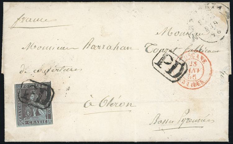 1856 - 9 crazie viola bruno ... 