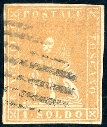 1857 - 1 soldo ocra, II emissione ... 