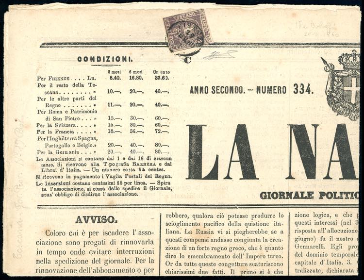 1860 - 1 cent. violetto bruno ... 