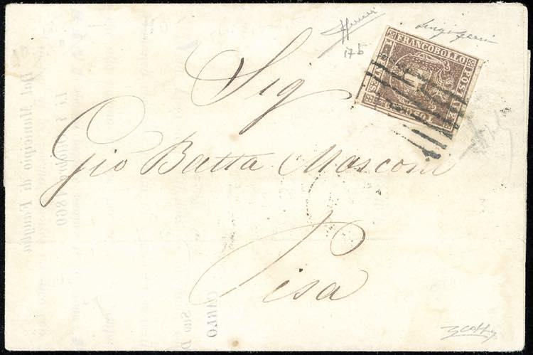 1860 - 1 cent. bruno lilla (17b), ... 