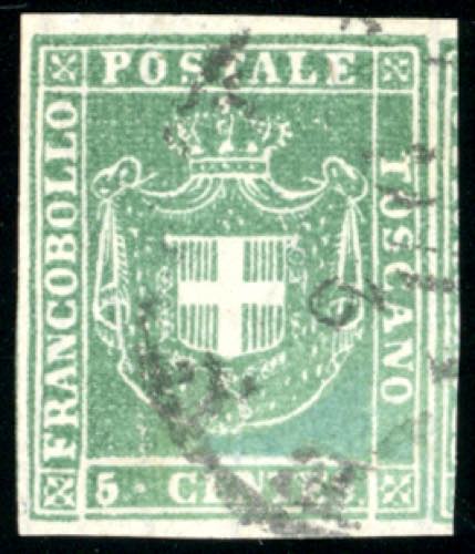 1860 - 5 cent. verde (18), usato, ... 