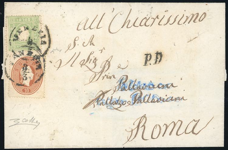 1863 - 3 soldi verde giallo e 10 ... 