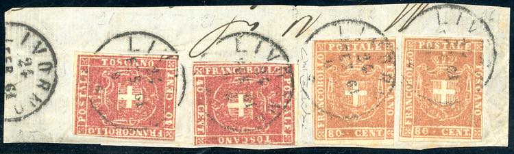 1860 - 80 cent. carminio, 40 cent. ... 