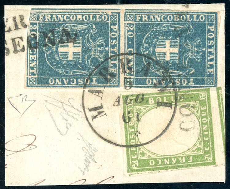 1861 - 20 cent. azzurro (20), ... 