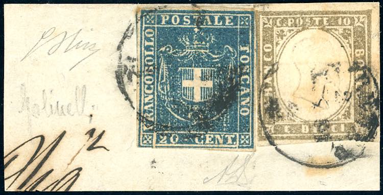 1861 - 20 cent. azzurro (20), in ... 