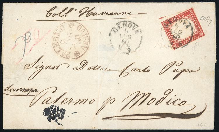 1860 - 40 cent. rosso (Sardegna ... 