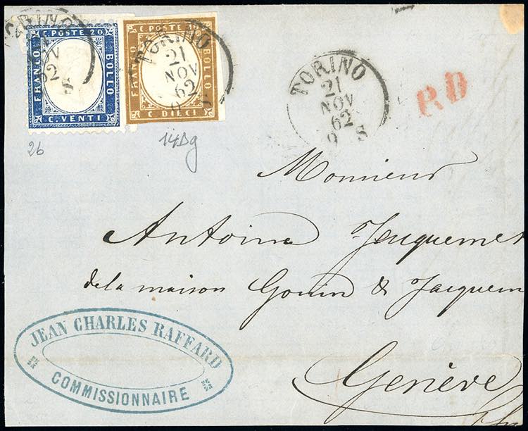 1862 - 20 cent. indaco chiaro ... 