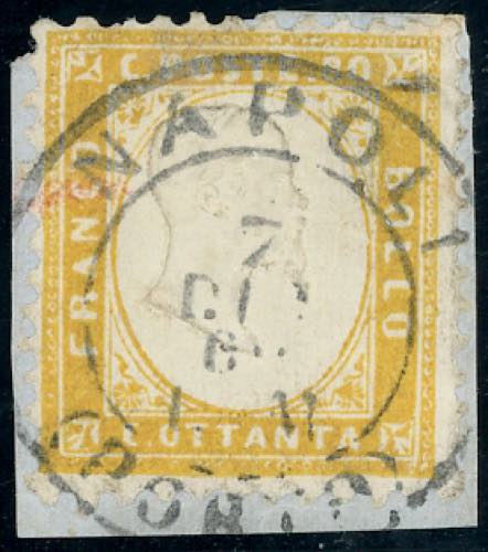 1862 - 80 cent. giallo arancio ... 