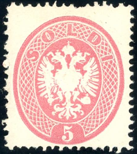 1863 - 5 soldi rosa, dent. 14 ... 
