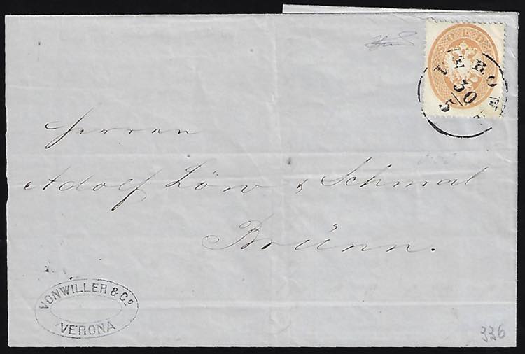 1864 - 15 soldi bruno, dent. 14 ... 