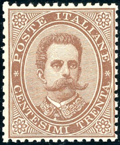 1879 - 30 cent. bruno (41), gomma ... 