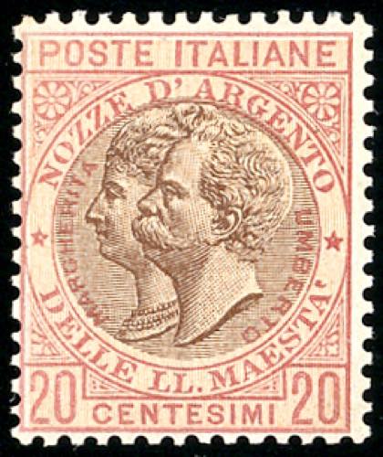 1893 - 20 cent. rosso bruno  e ... 