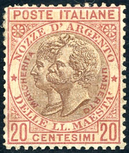 1893 - 20 cent. rosso bruno e ... 