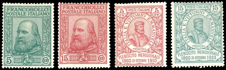 1910 - Garibaldi (87/90), gomma ... 