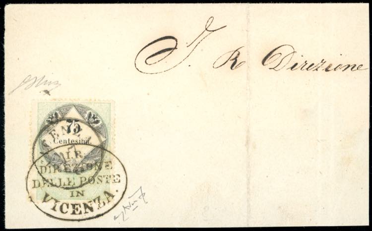 1854 - 75 cent. verde e nero, ... 