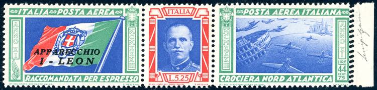 1933 - 5,25 + 44,75 lire Trittico ... 