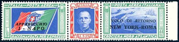 1933 - 5,25 + 44,75 lire Trittico ... 