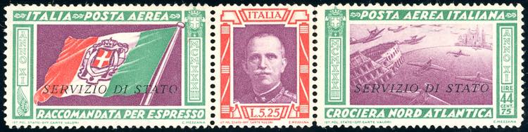 1933 - 5,25 + 44,75 lire trittico ... 